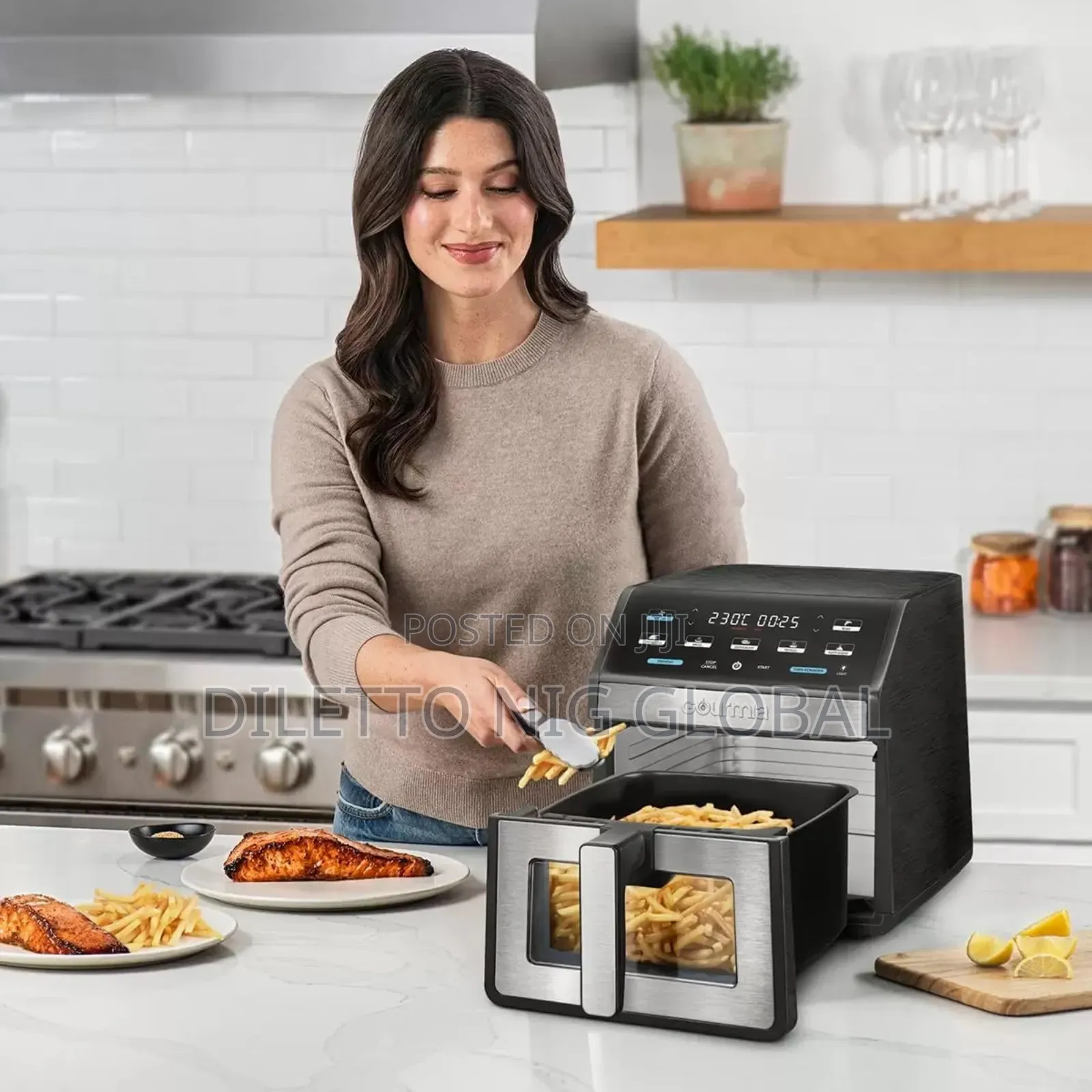 Gourmia Digital Air Fryer, 7.5 Liter With Window and Light,
