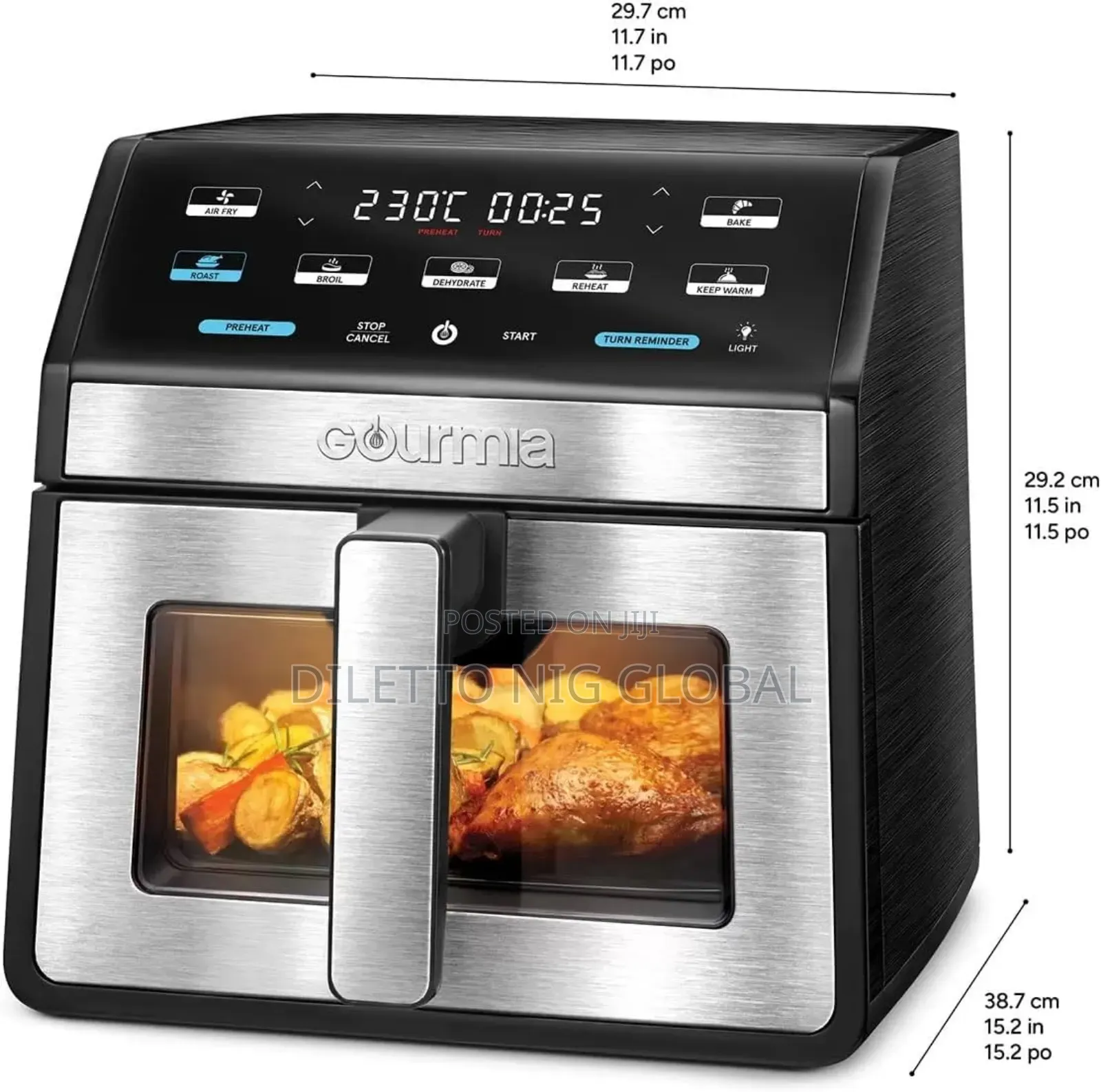 Gourmia Digital Air Fryer, 7.5 Liter With Window and Light,