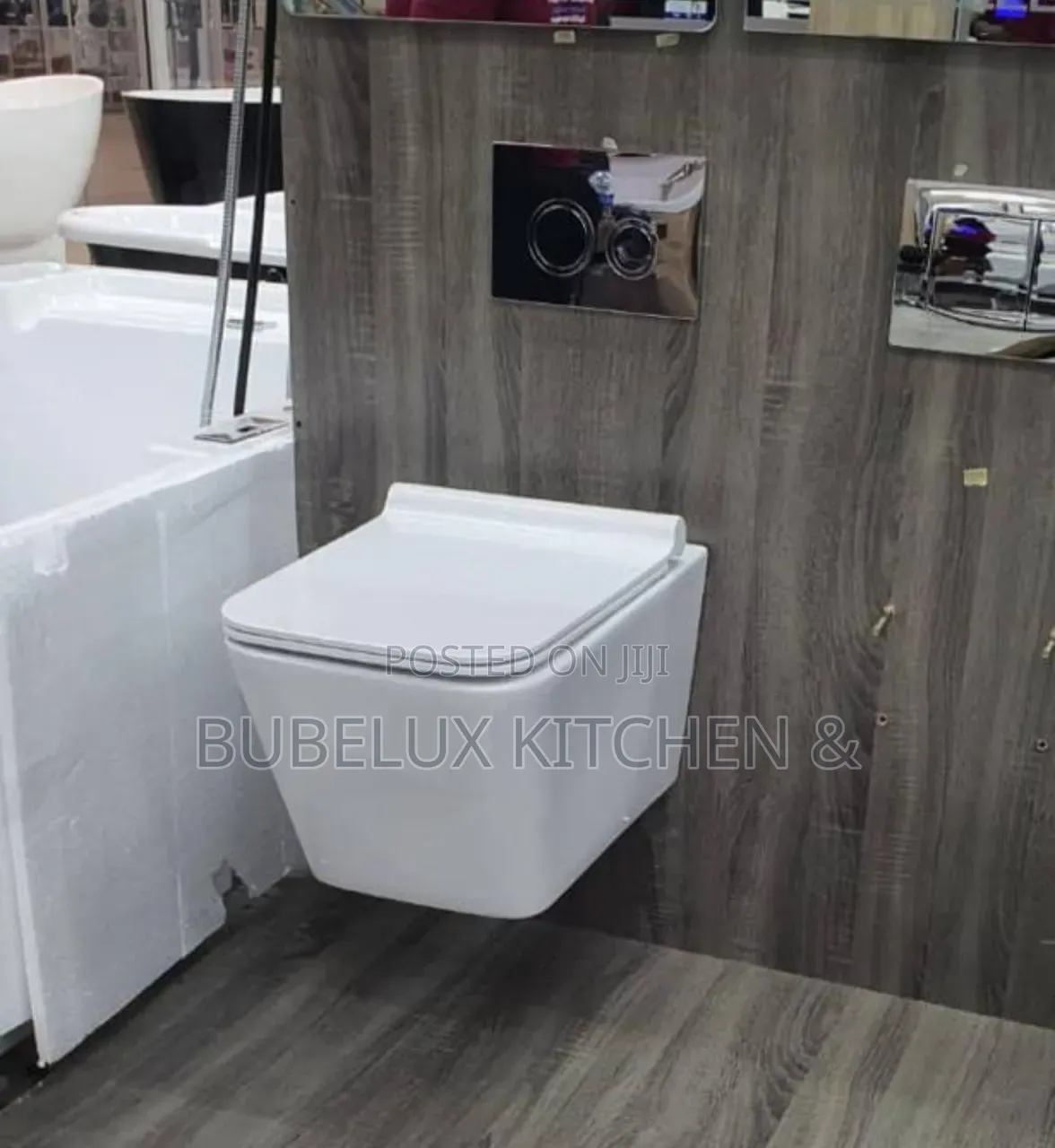 Wall Hung Floating Toilet+Concealed Cistern Flush Plate - Brand New*