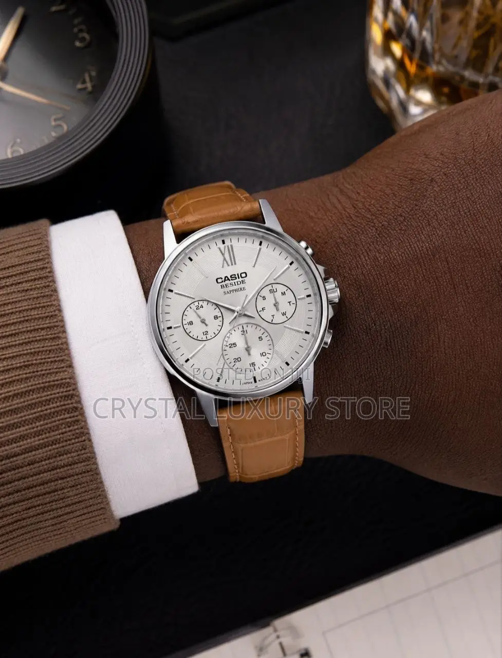 New Authentic Quality Luxury Men Genuine Leather Casio Quality