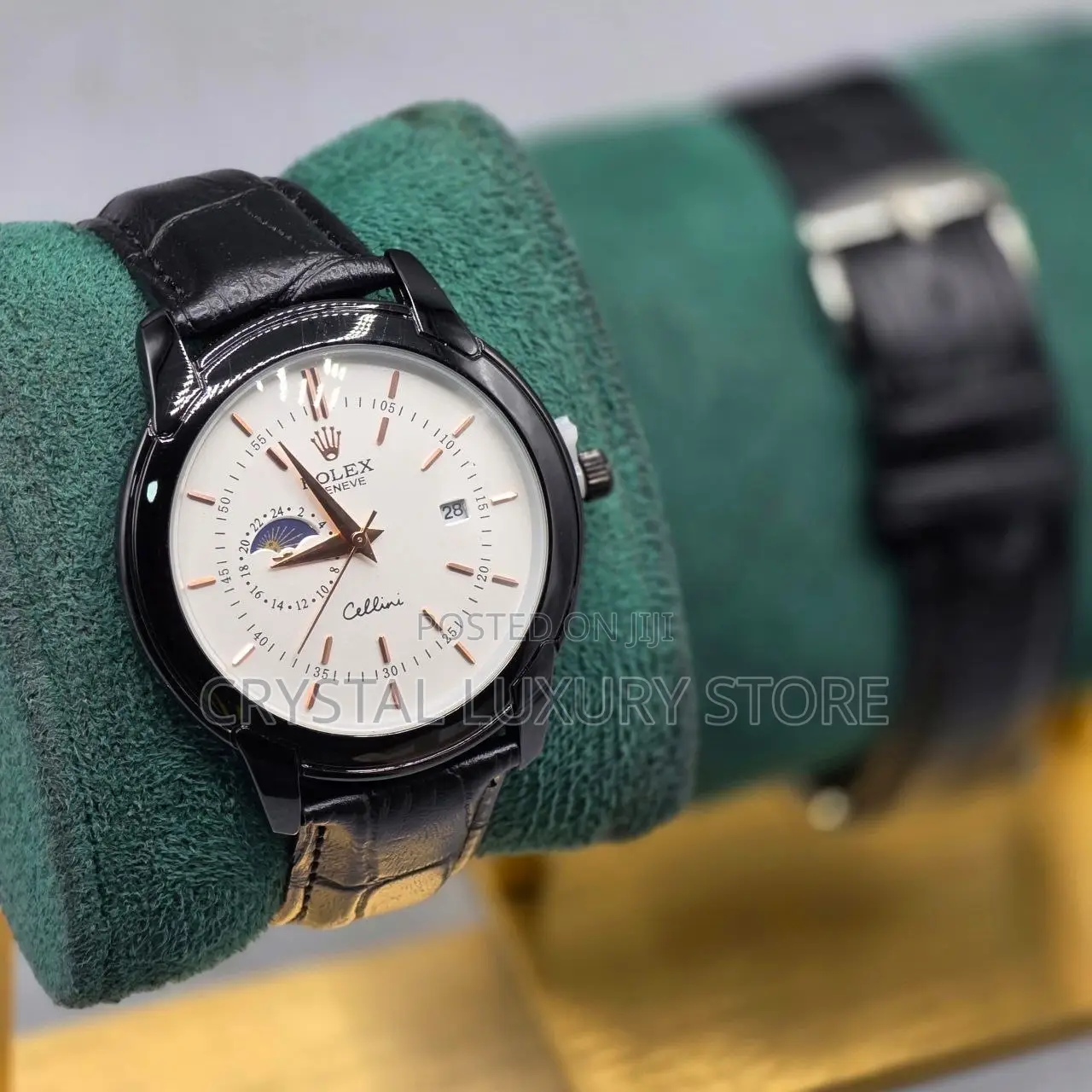Rolex Quality Men Genuine Leather Wristwatch