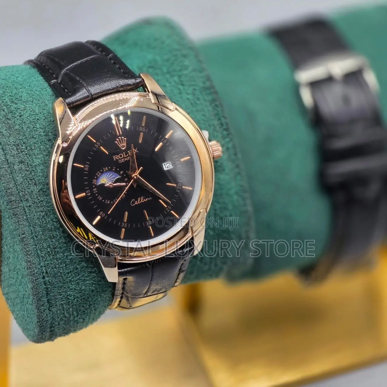 Rolex Quality Men Genuine Leather Wristwatch
