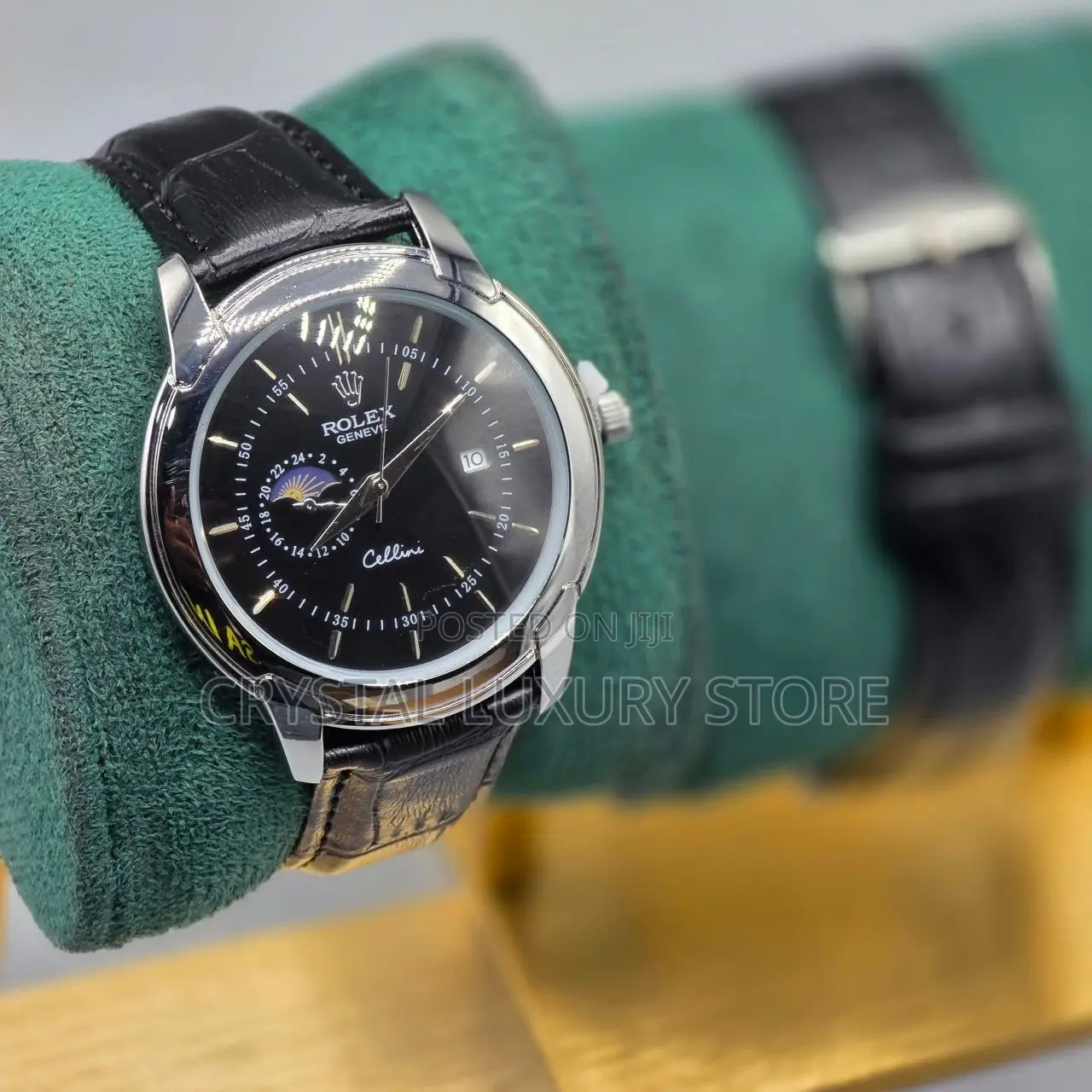 Rolex Quality Men Genuine Leather Wristwatch