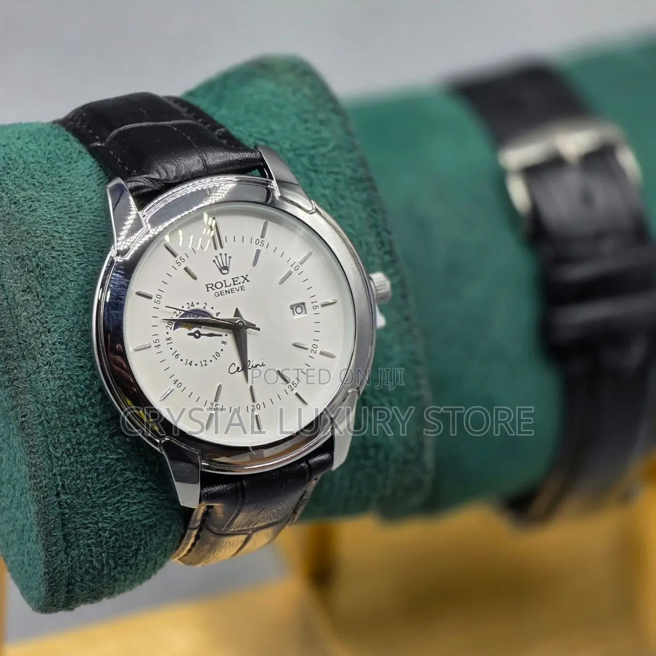 Rolex Quality Men Genuine Leather Wristwatch