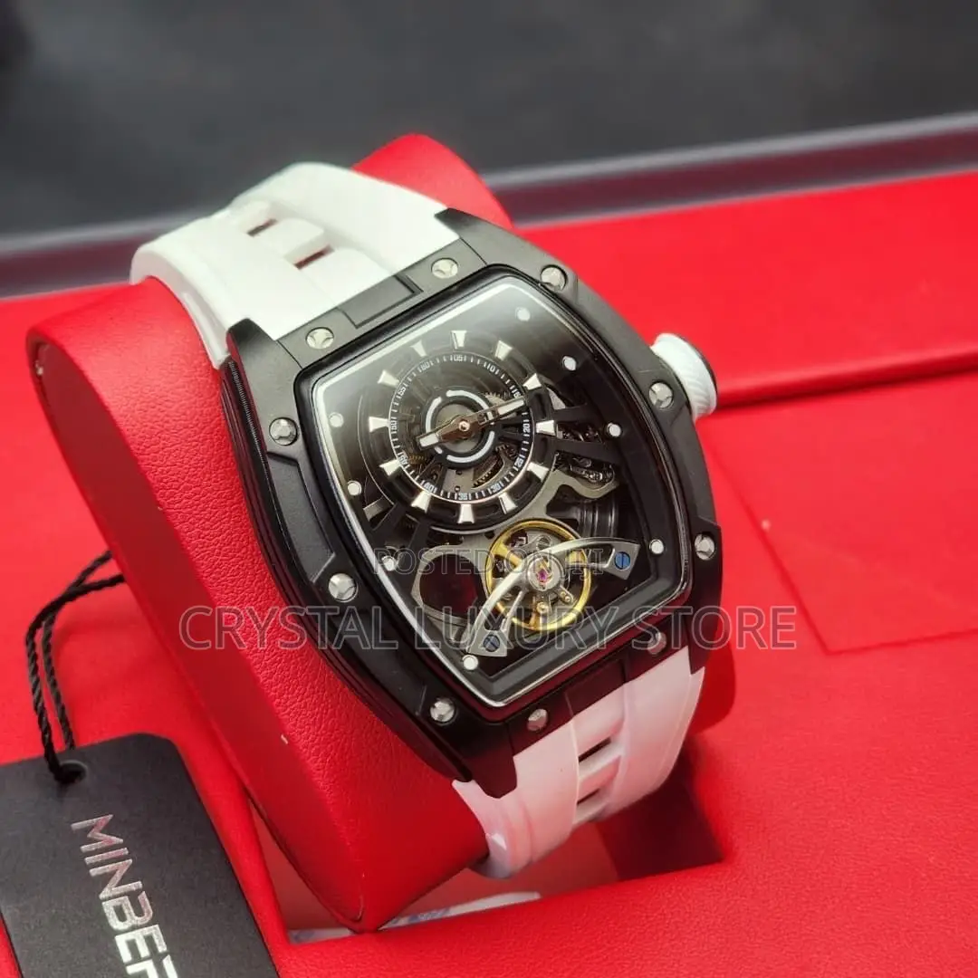 Minber Quality Luxury Men Chronograph Rubber Strap Wristwatch
