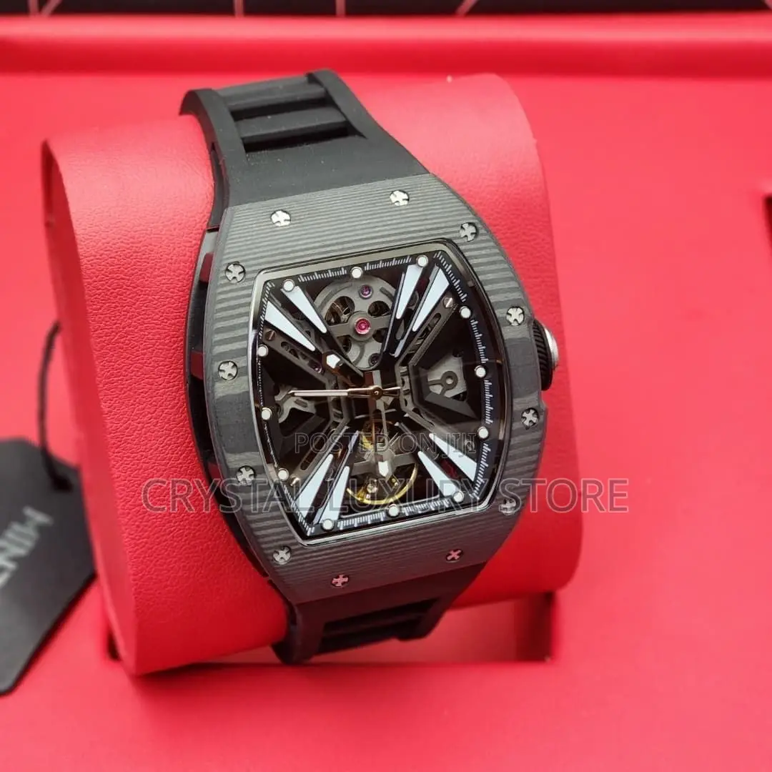 Minber Quality Luxury Men Chronograph Rubber Strap Wristwatch