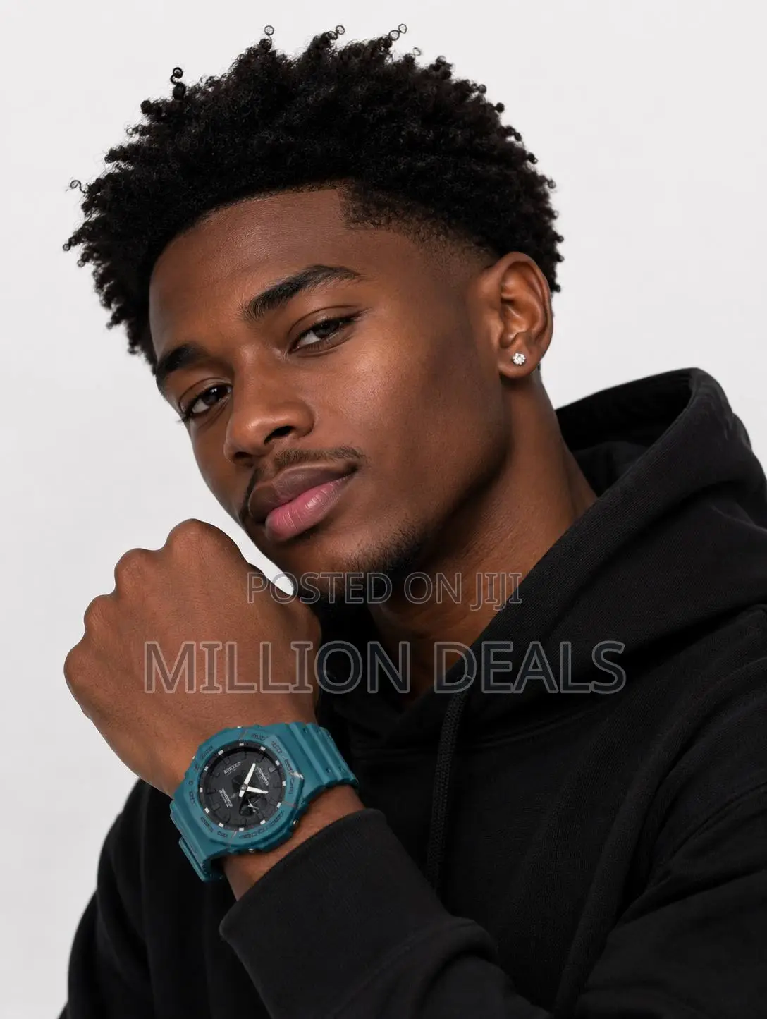 Rubber Green Strap Luxe Men's Wrist Watch