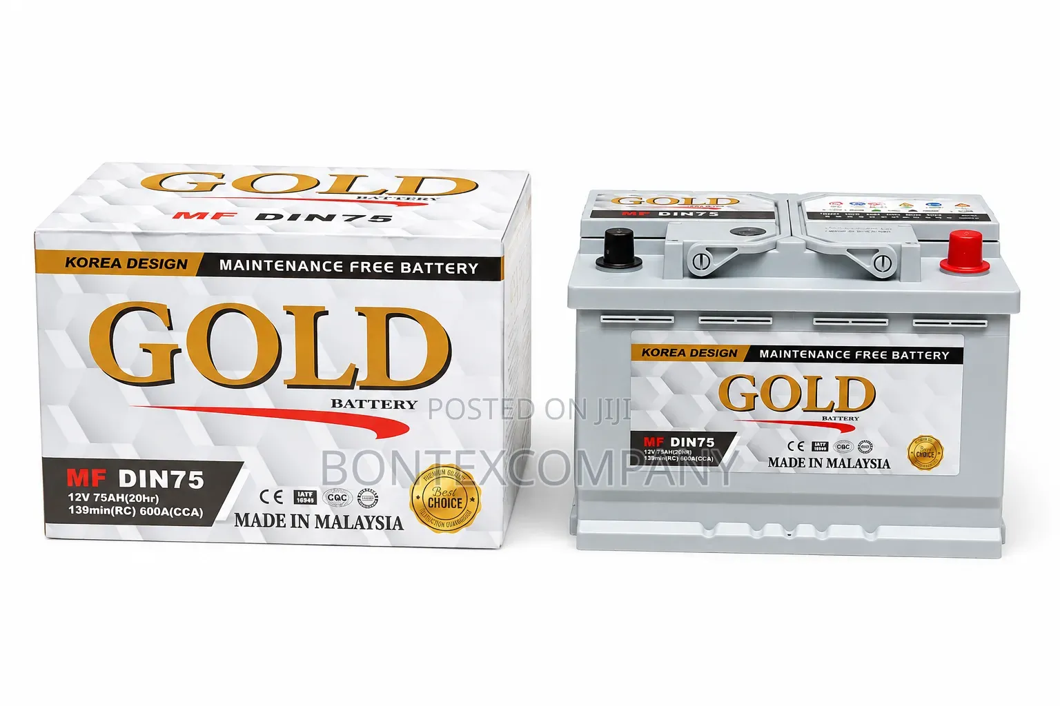 Gold Mf Din75 75ah Maintenance Free Battery