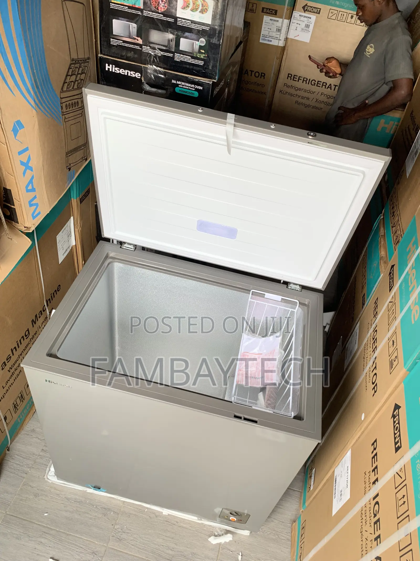 Fast Cooling Hisense 198liters Gray Deep Freezer