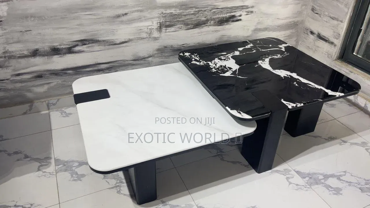 Modern Luxury Marble Center Table | Black White Coffee Table