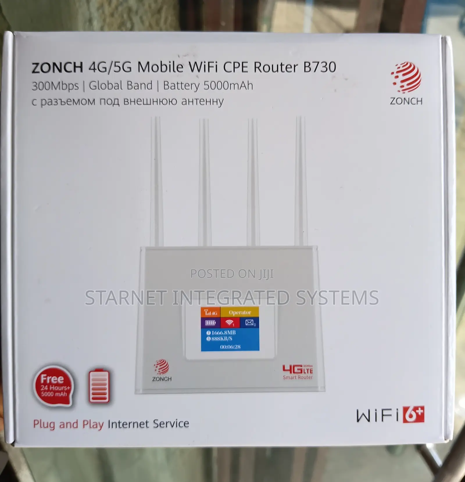 Zonch 4g/5g Mobile Wifi 6+ Cpe Router With Disp;Ay Screen B730