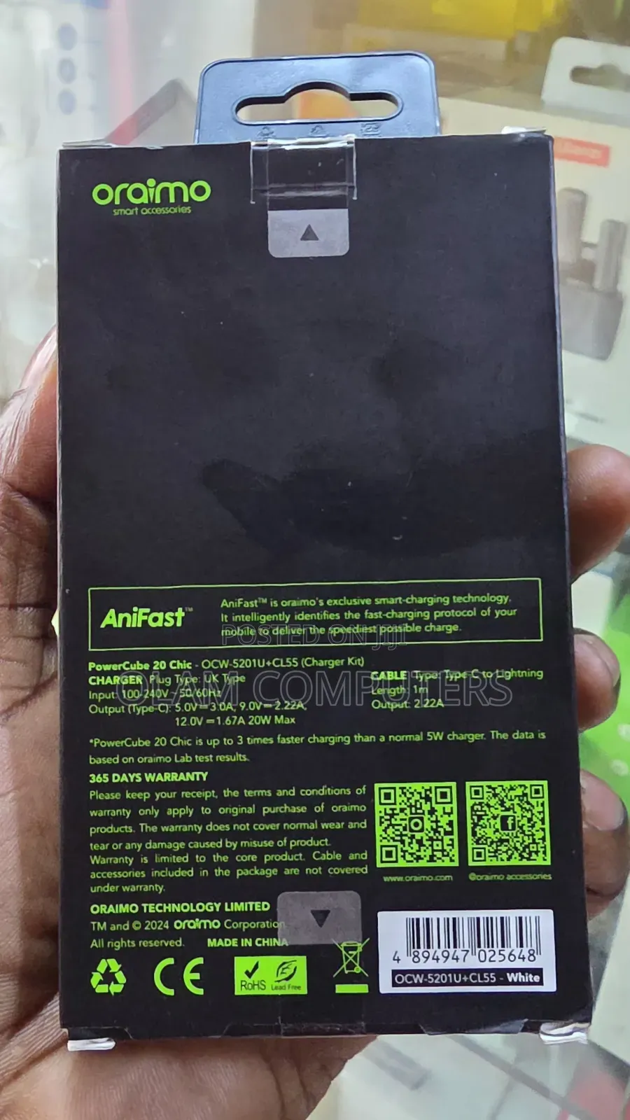 Oraimo 20w Gan Faster Powercube 20 Chic