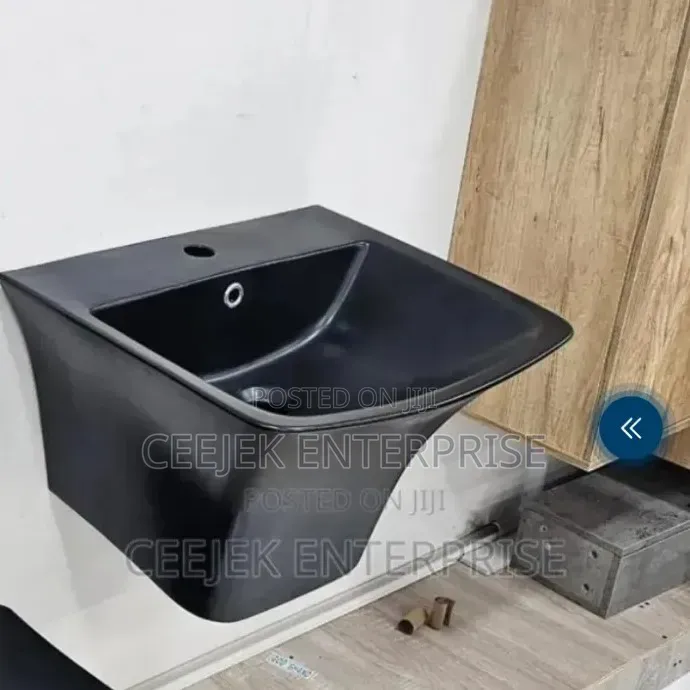 Black Wall Hung Wash Hand Basin