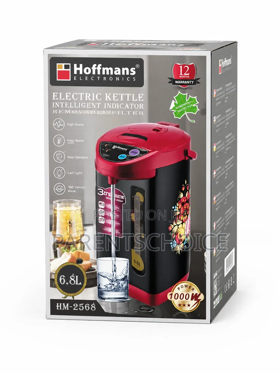 Hoffmans Hm-2568 Electric Airpot Kettle – 6.8l | 1000w