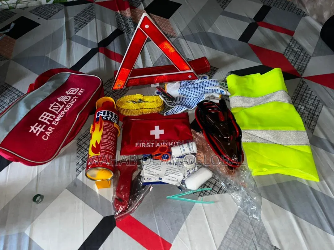 Car Emergency Roadside Safety Kit With First Aid Tow Strap