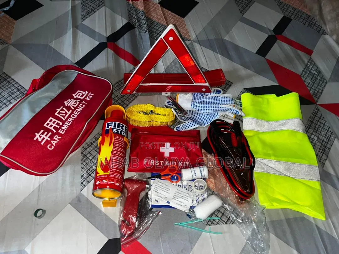 Car Emergency Roadside Safety Kit With First Aid Tow Strap