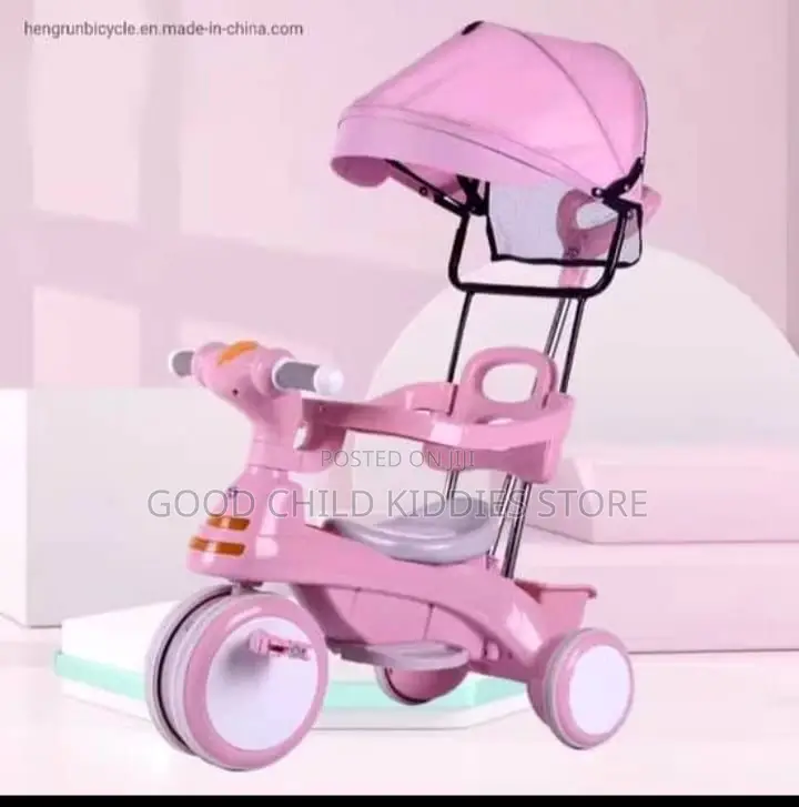 Beautiful Tricycle With Canopy and Pusher1-4 Years