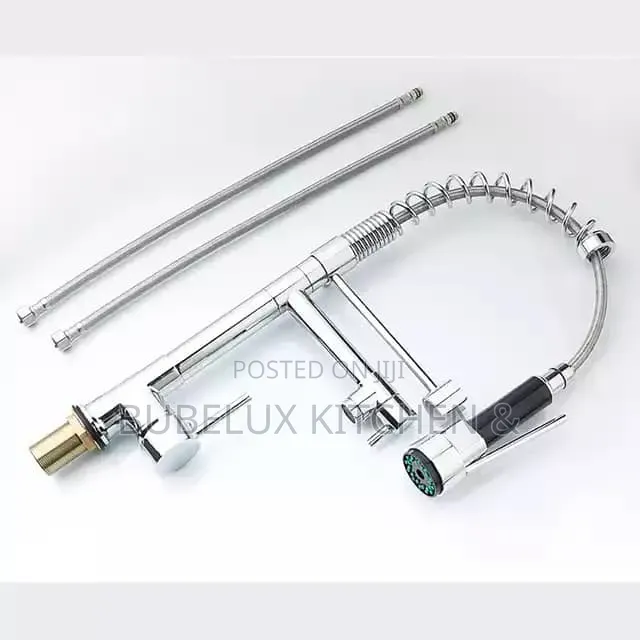 Chrome Kitchen Sink Tap - Pull Out Spray Mixer Tap - Hot Cold Water