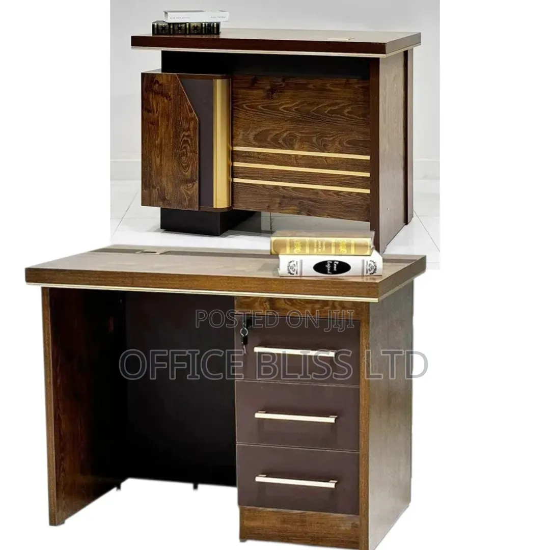 Strong Modern Office Table - Brown Gold Design