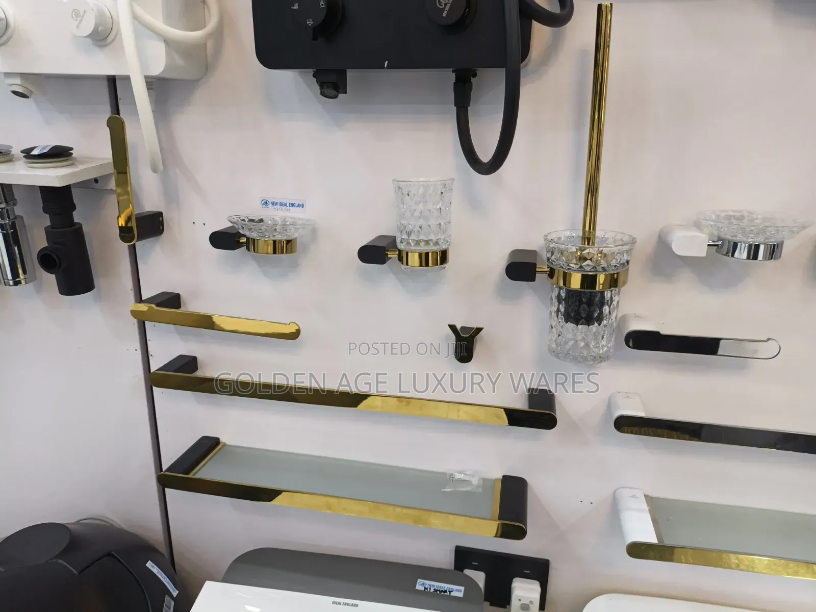 Black and Gold Premium Quality Bathroom Accessories