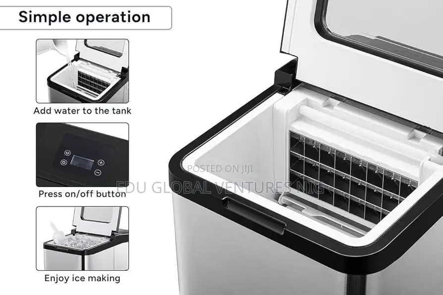 Kogan 25kg Ice Cube Maker Stainless Steel.