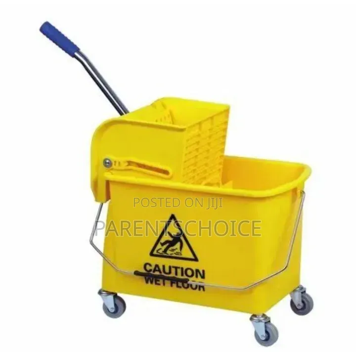 20l Mop Bucket Trolley With Side-Press Wringer