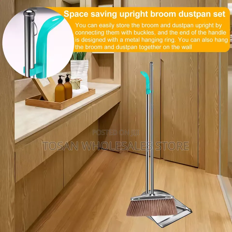 Luxury Gold Broom and Dustpan Set.