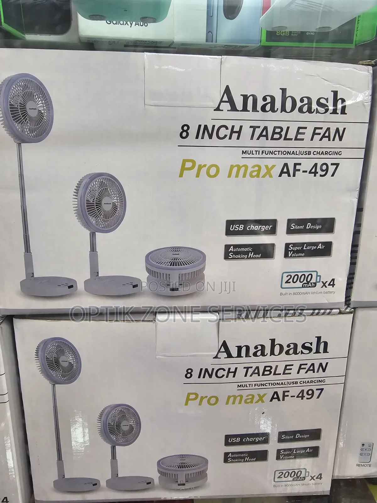 Anabash 8 Inches Rechargeable Table Fan With Remote