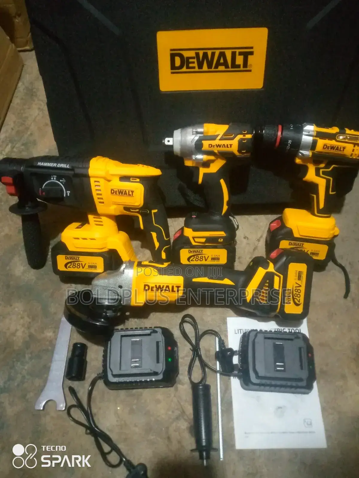 4 in 1 Dewalt Heavy Duty Rechargable Combo Kit Machine