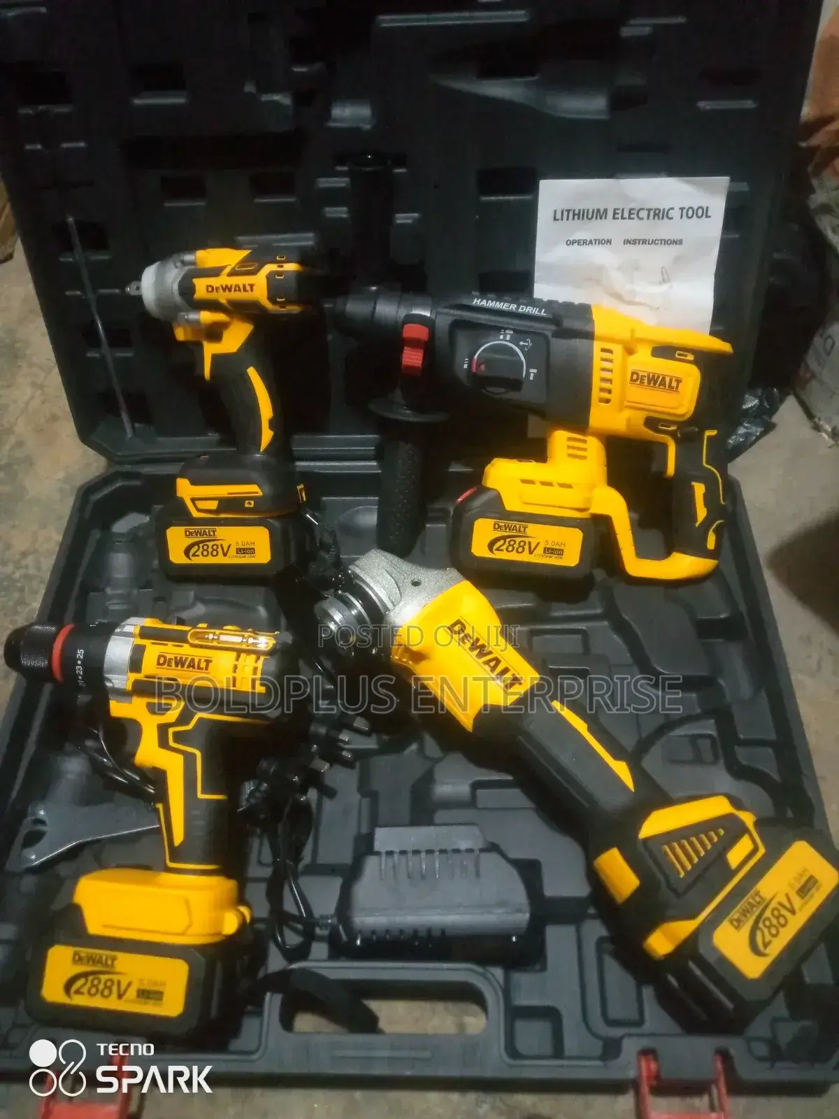 4 in 1 Dewalt Heavy Duty Rechargable Combo Kit Machine