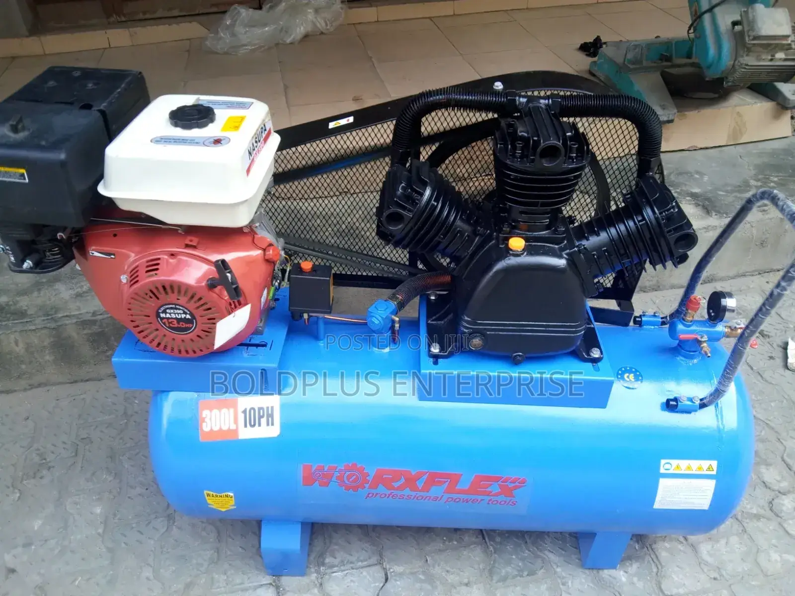 300 Litre Gasoline 10 Horse Power Heavy Duty Compressor Machine