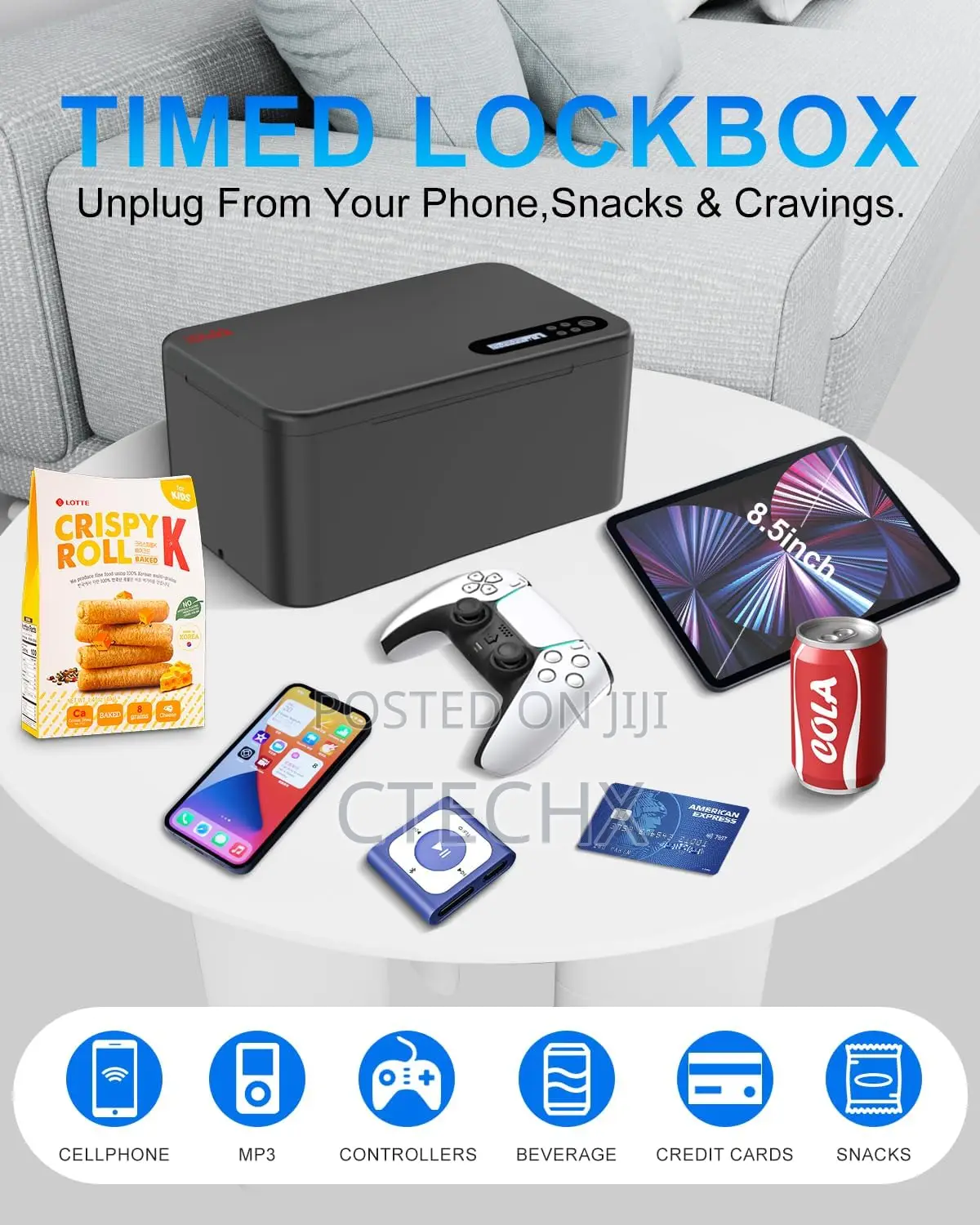 Idiskk Safe Timed Lock Box, Phone Lock Box With Timer Unplug