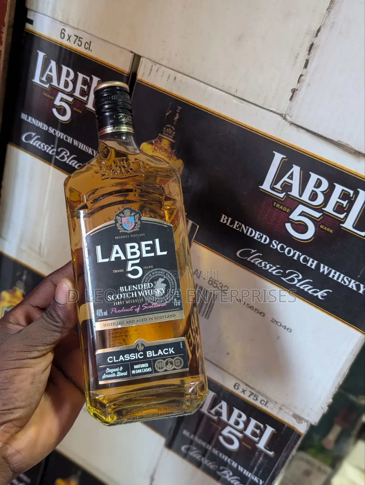 Label 5 Scotch Whiskey Classic Black Cartoon by ( 12 Bottles )