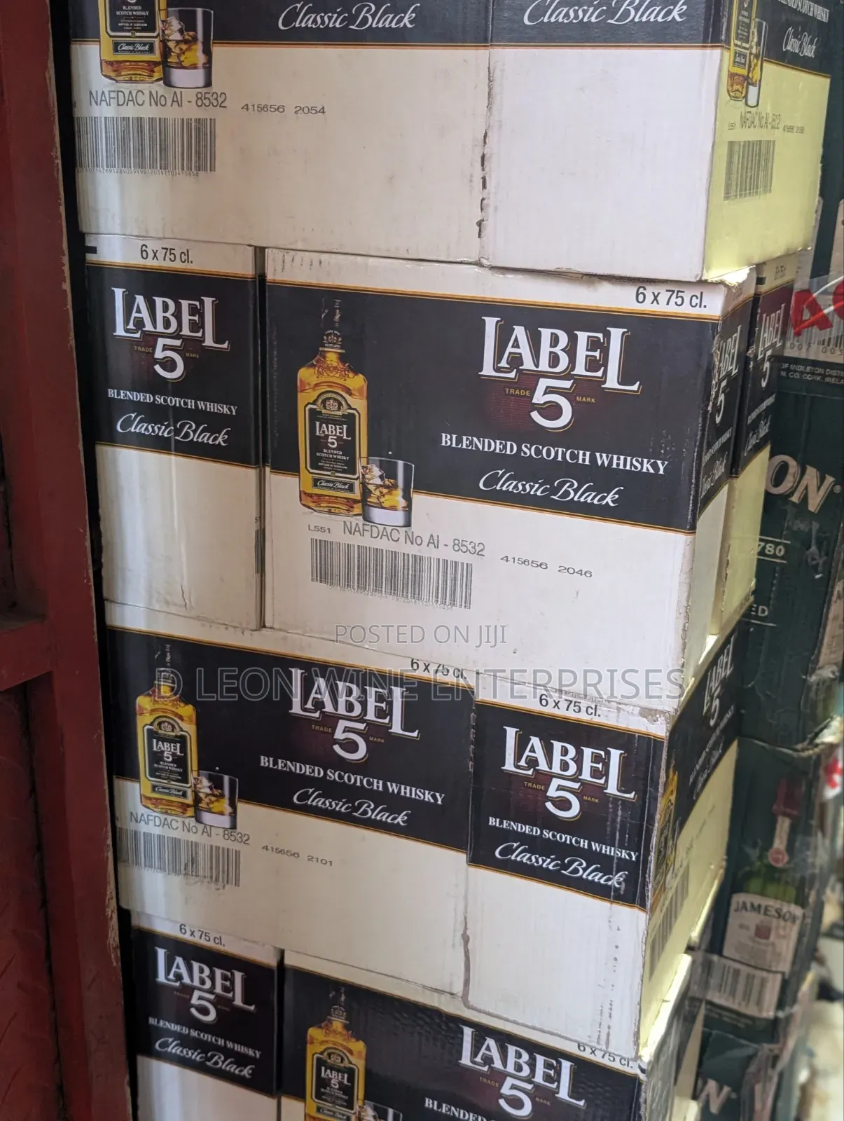 Label 5 Scotch Whiskey Classic Black Cartoon by ( 12 Bottles )