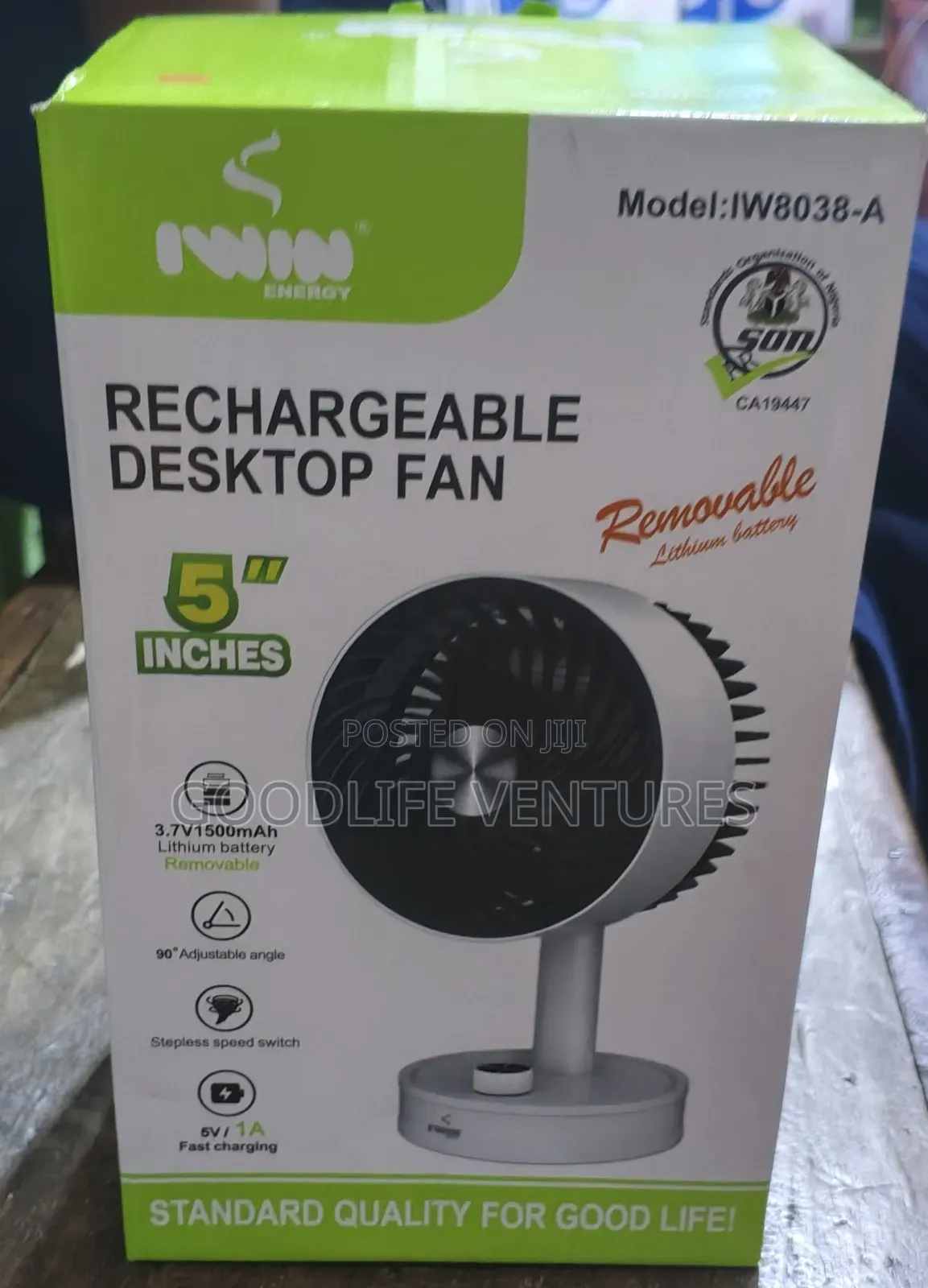 Rechargeable Desktop Fan