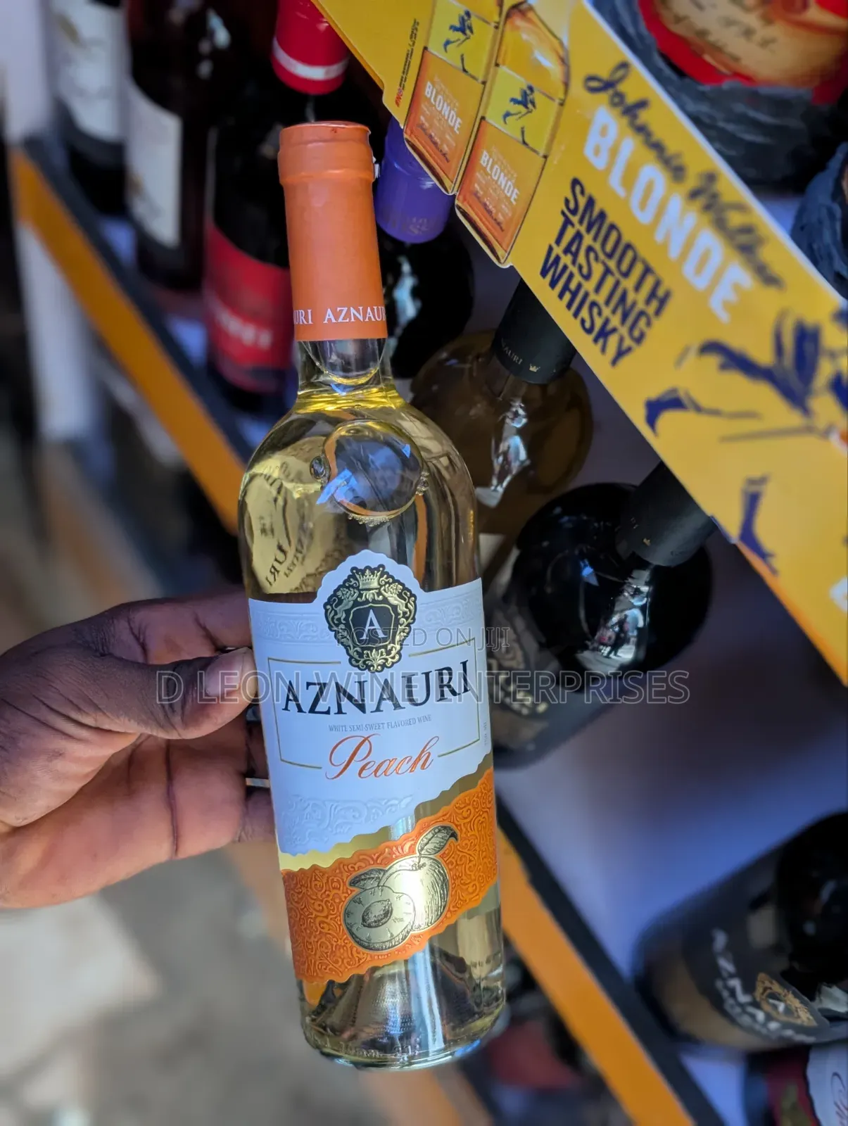 Aznauri Peach Sweet White Wine Cartoon by ( 12 Bottles )
