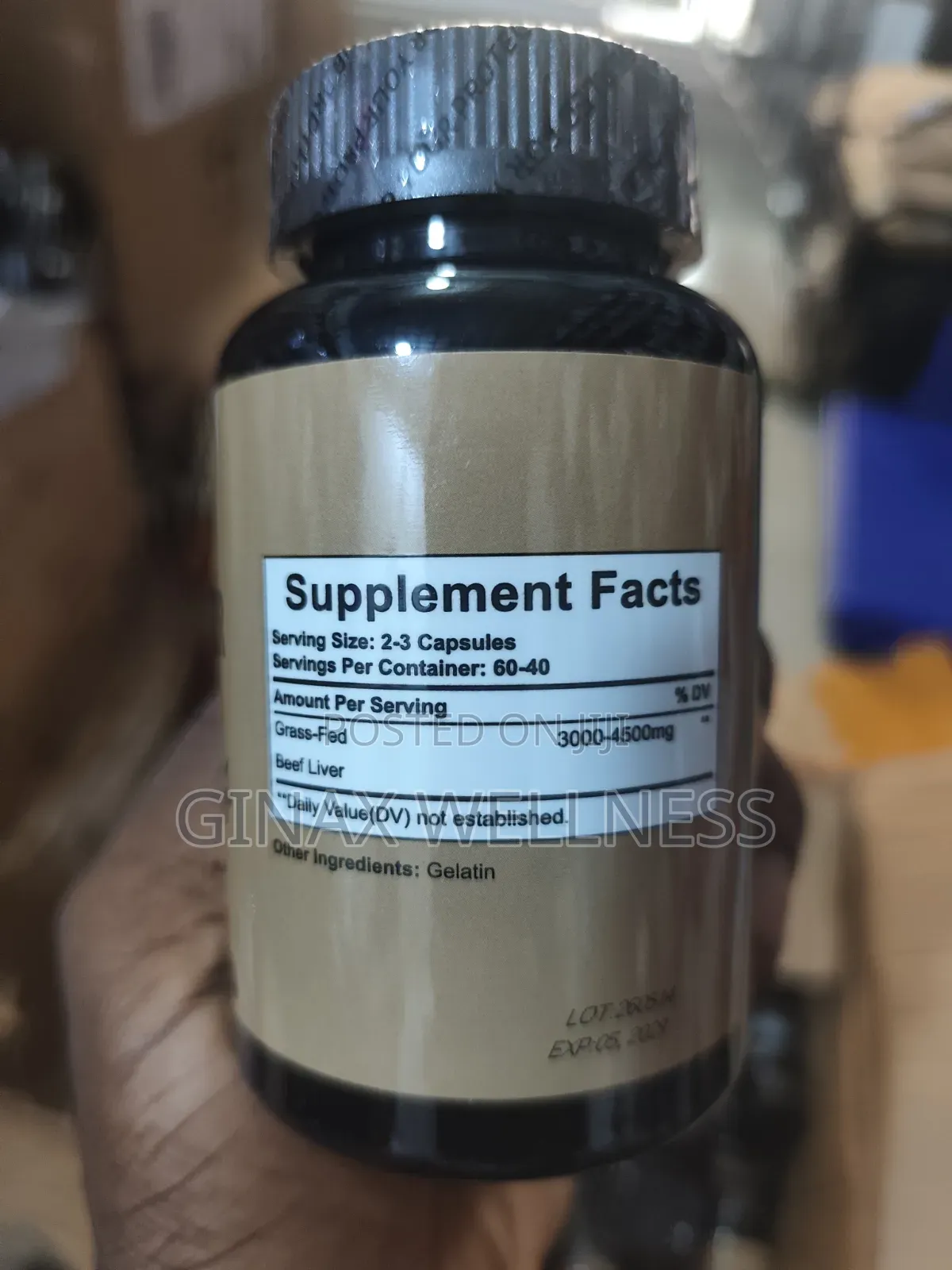Grass-Fed Beef Liver Capsules for Energy and Vitality (120 Capsules)