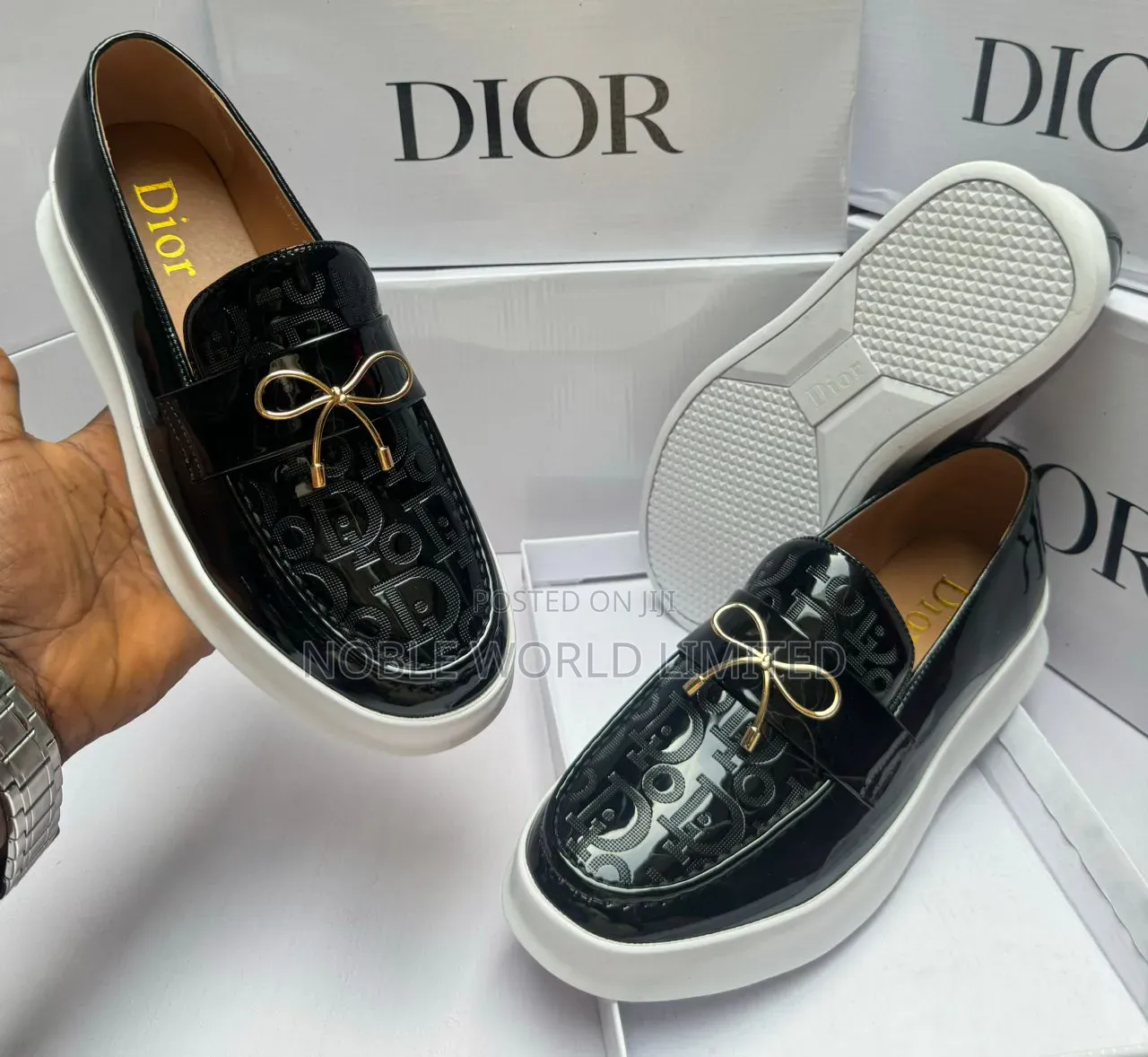 Dior Men's Black Shoes With White Sole 6r