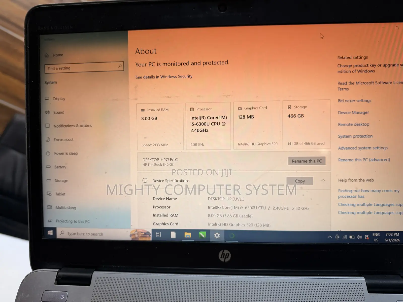 Laptop HP EliteBook 840 G3 8GB Intel Core i5 HDD 500GB