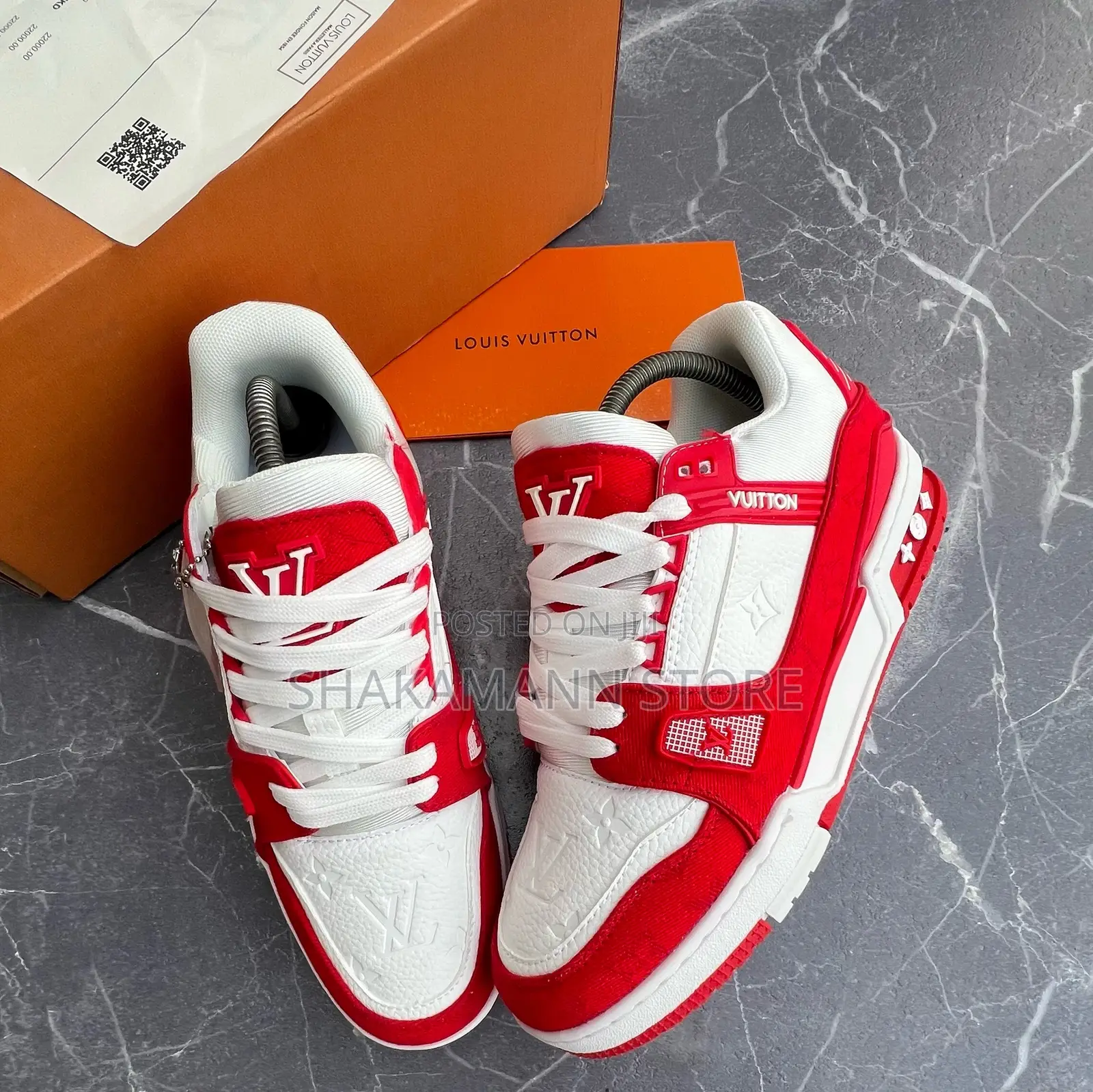 Original Louis Vuitton SNKS White Red