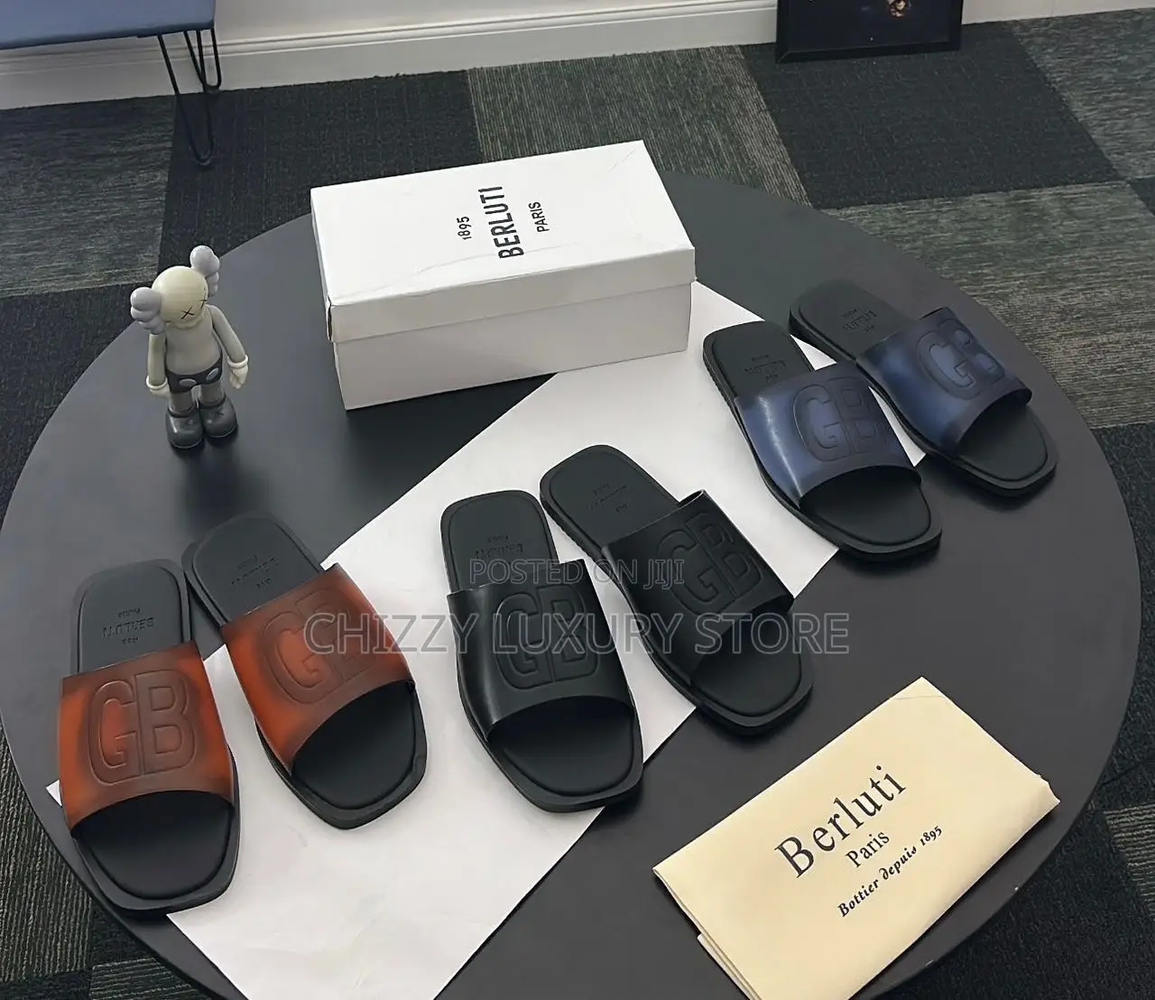 Berluti Quality Luxury Men Genuine Leather Pams