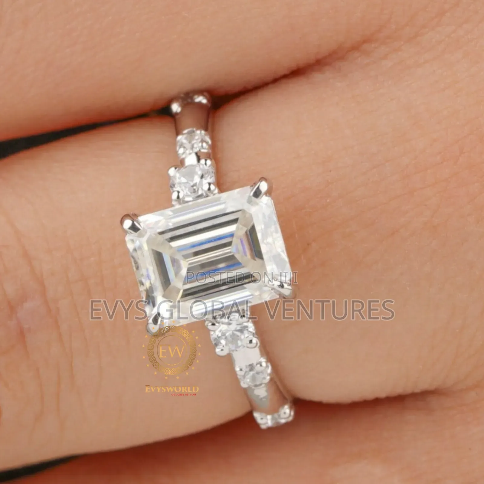 Zirconia Engagement Ring - Silver