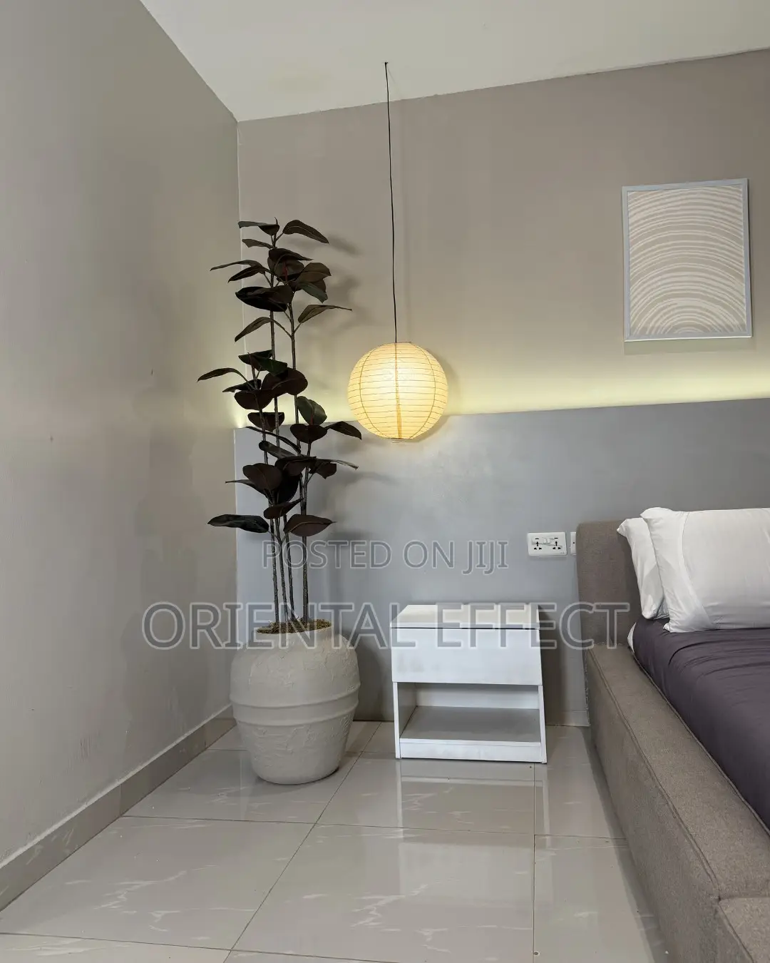 Off White Kumbaya Pot With Artificial Black Ficus – Home Décor Nigeria