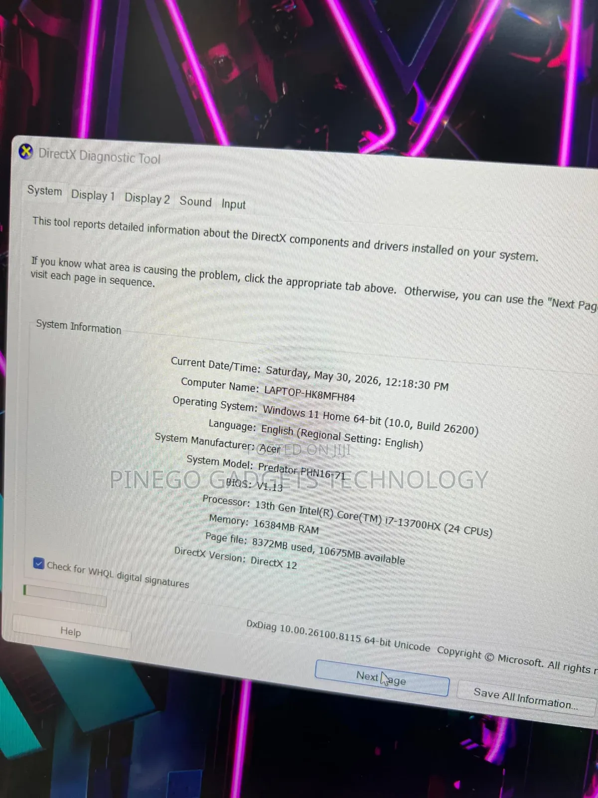 Laptop Acer Predator Helios 16 16GB Intel Core i7 SSD 512GB