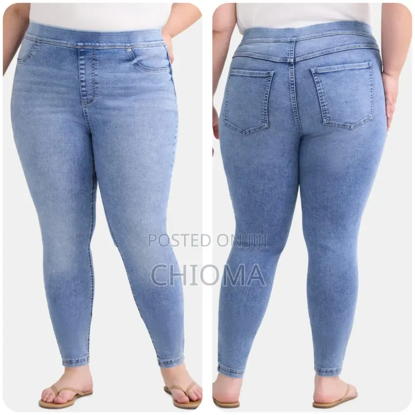 Ladies Plus Size Skinny Curvy Jeans With Tummy Control(4x Waist 53"61"