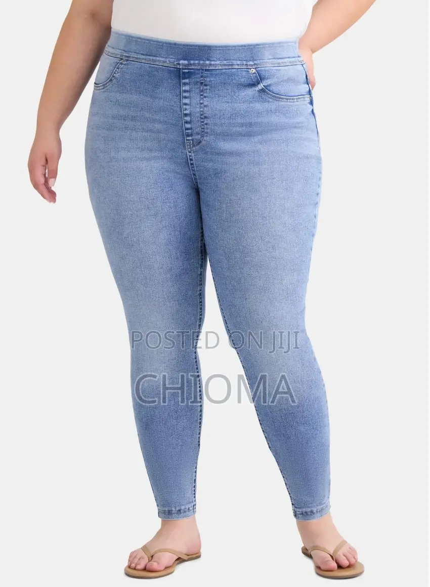 Ladies Plus Size Skinny Curvy Jeans With Tummy Control(4x Waist 53"61"