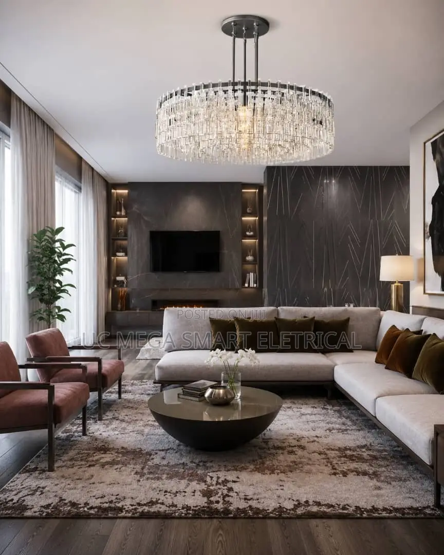 Modern Luxury Crystal Chandelier Nordic Vintage Glass Ring Hanging
