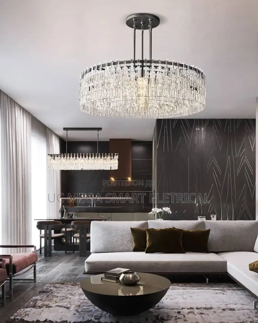 Modern Luxury Crystal Chandelier Nordic Vintage Glass Ring Hanging