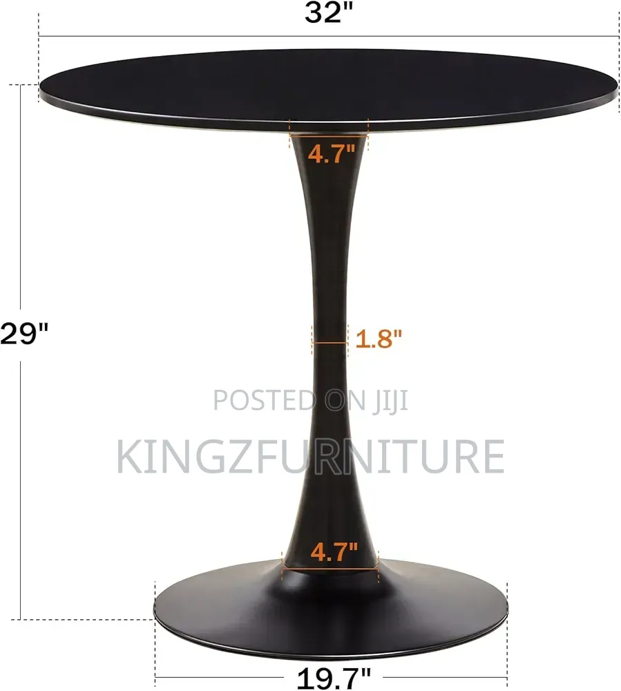 32" Tulip Design Modern Pedestal Table With Four Chairs
