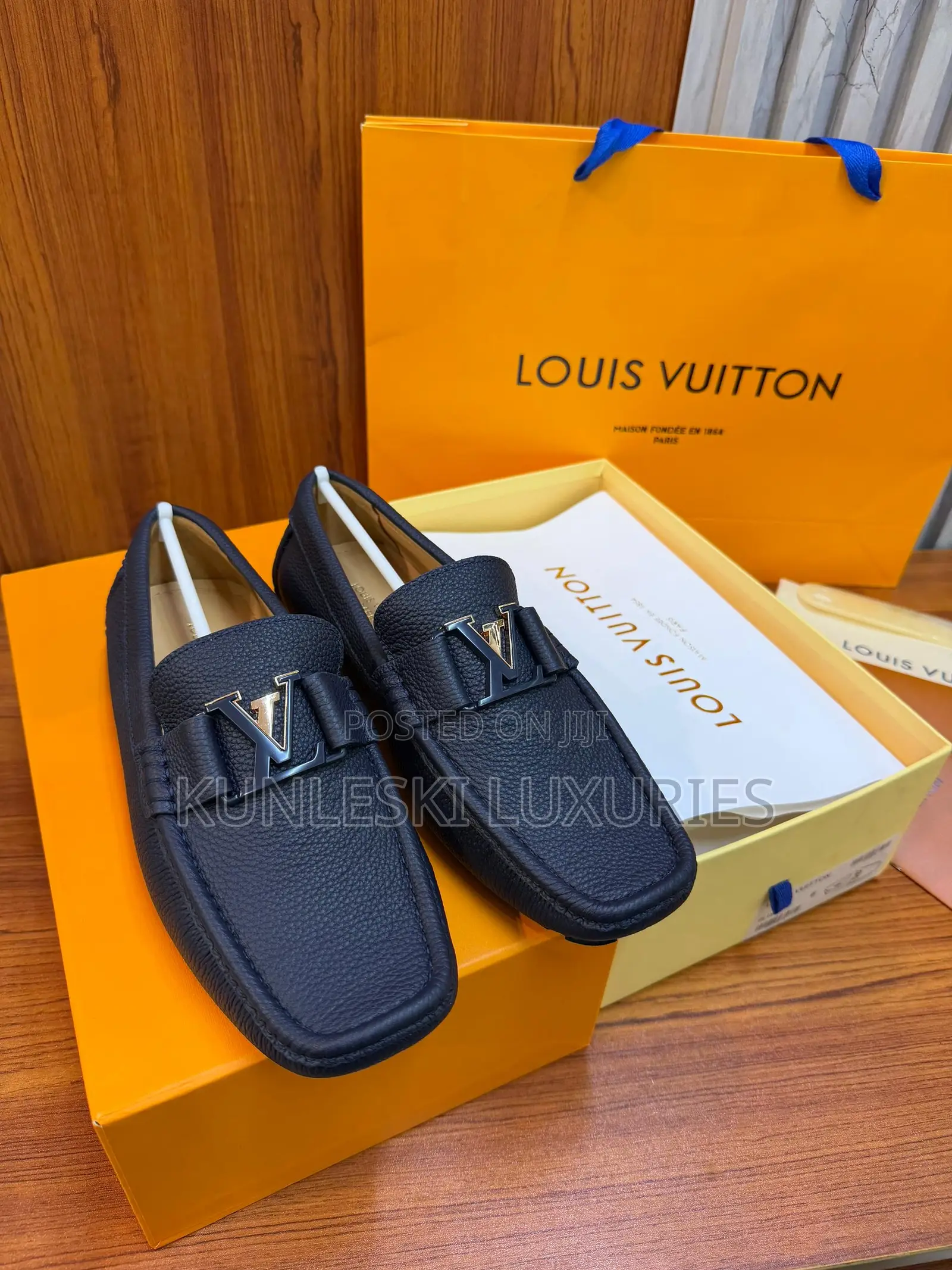 Italian Louis Vuitton Monte Carlo Mocassin Leather Loafers